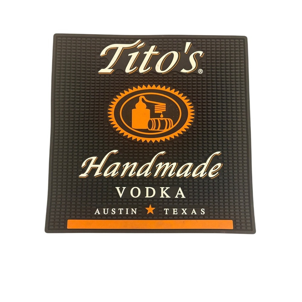Tito's Handmade Vodka Austin Texas Large 16"X16" Rubber Bar Mat